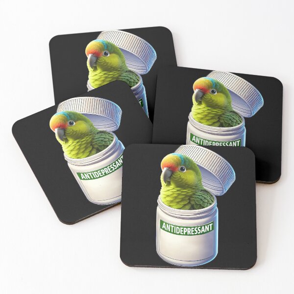 Item preview, Funny Antidepressant Peach Fronted Conure Parrot Lover Meme designed and sold by Kimberley King Art  King Art.