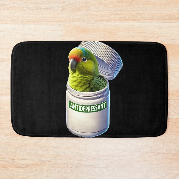 Artikelvorschau, Lustiges Antidepressivum Peach Fronted Conure Papagei Liebhaber Meme entworfen und verkauft von Kimberley King Art  King Art.