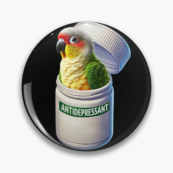 Item preview, Funny Antidepressant Pineapple Green Cheeked Conure Parrot Lover Meme designed and sold by Kimberley King Art  King Art.
