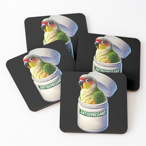 Item preview, Funny Antidepressant Pineapple Green Cheeked Conure Parrot Lover Meme designed and sold by Kimberley King Art  King Art.