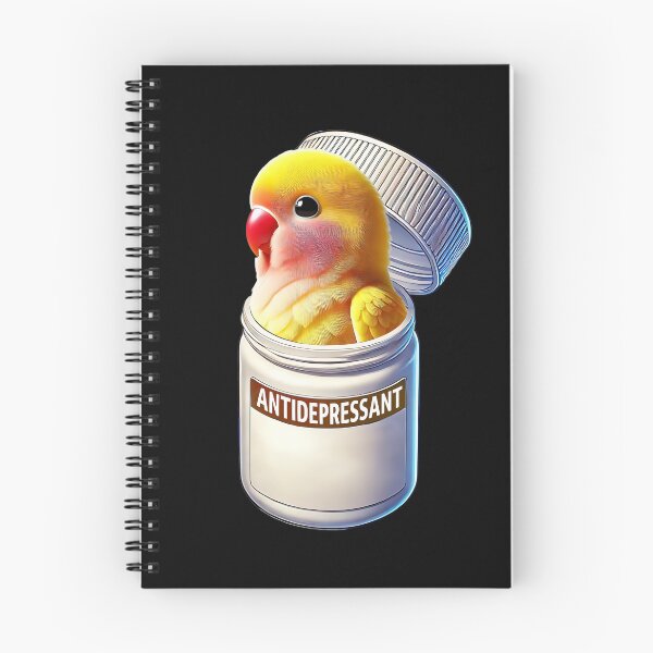 Item preview, Funny Antidepressant Rosy-faced Yellow Lovebird Parrot Lover Meme designed and sold by Kimberley King Art  King Art.