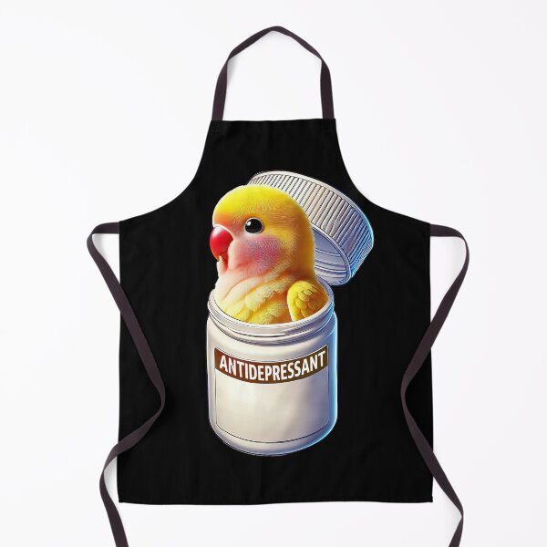 Item preview, Funny Antidepressant Rosy-faced Yellow Lovebird Parrot Lover Meme designed and sold by Kimberley King Art  King Art.