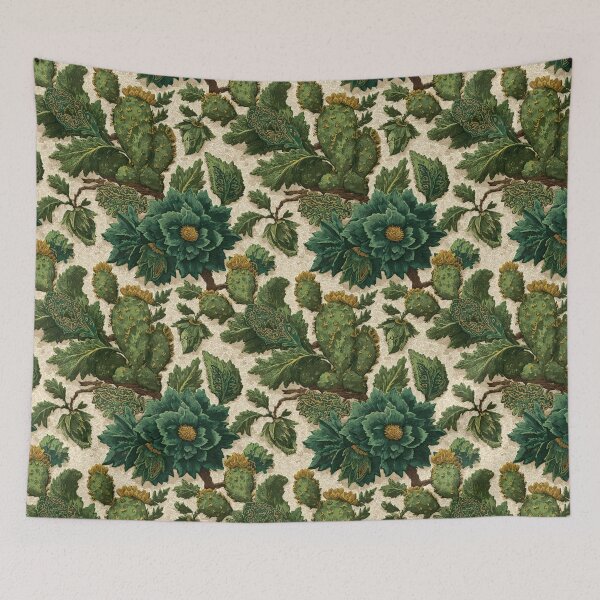 Item preview, Vintage Botanical Engraving Pattern with Cacti and Leaves. designed and sold by ML-Media.