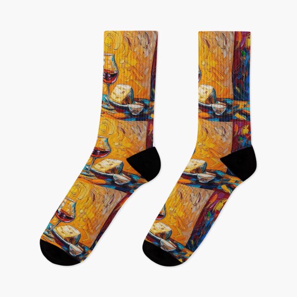 Item preview, Celebrate Flavor and Color - Pour the Wine and Savor the Cheese in a Swirling Abstract Feast designed and sold by OlfactoART Studio.