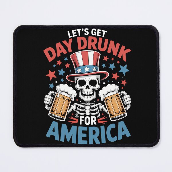 Item preview, 4th Of July Beer Drinking Skeleton America designed and sold by savrmiller.