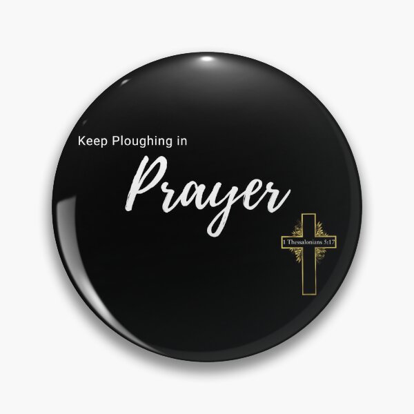 Item preview, Keep Ploughing in Praying Christian Gold Cross Bible Scripture Verse Custom designed and sold by Ceramic Scripture.
