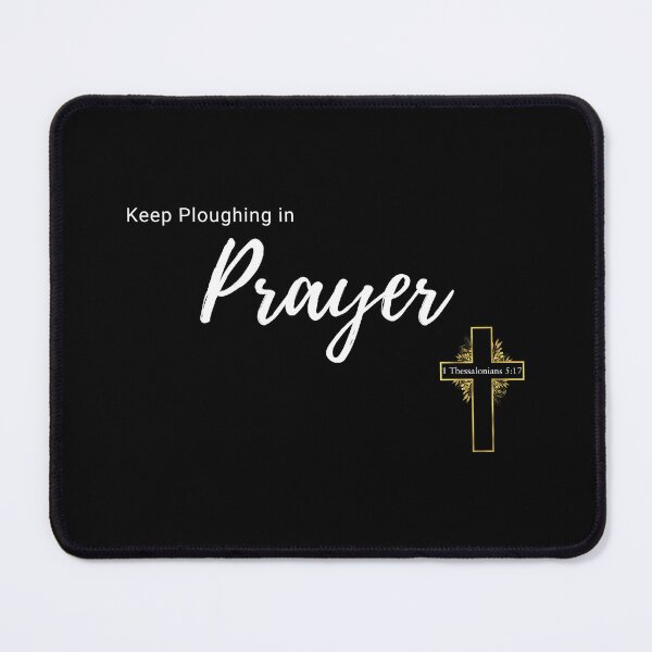 Item preview, Keep Ploughing in Praying Christian Gold Cross Bible Scripture Verse Custom designed and sold by Ceramic Scripture.