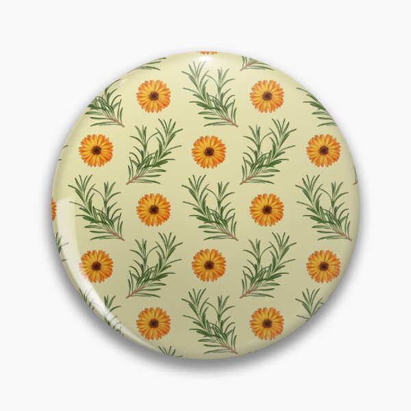 Artikelvorschau, Lebendiges Blumenmuster mit orangefarbenen Blüten und grünen Blättern auf hellgelbem Hintergrund für Textildesign entworfen und verkauft von Ms. Iryna.