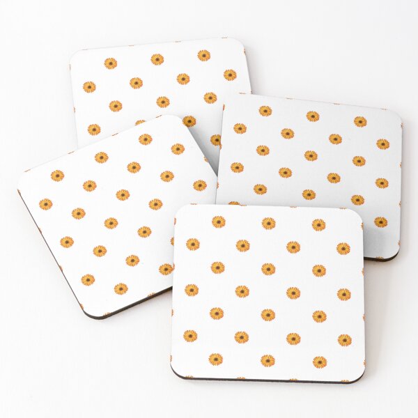 Item preview, Bright orange flowers create a cheerful pattern on a white background for vibrant home decor or textile design designed and sold by Ms. Iryna.
