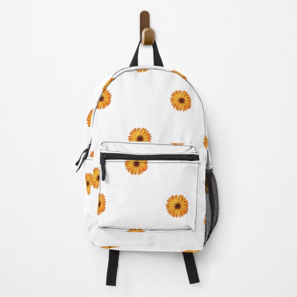 Item preview, Bright orange flowers create a cheerful pattern on a white background for vibrant home decor or textile design designed and sold by Ms. Iryna.