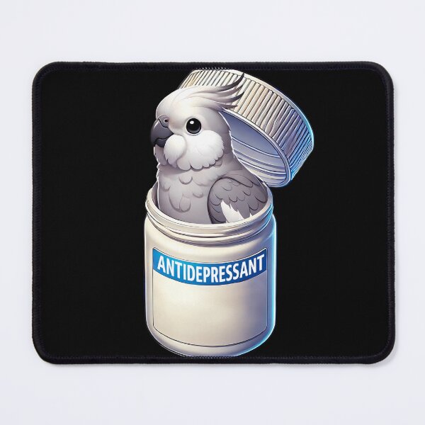 Item preview, Funny Antidepressant White Faced Cockatiel Parrot Lover Meme designed and sold by Kimberley King Art King Art.