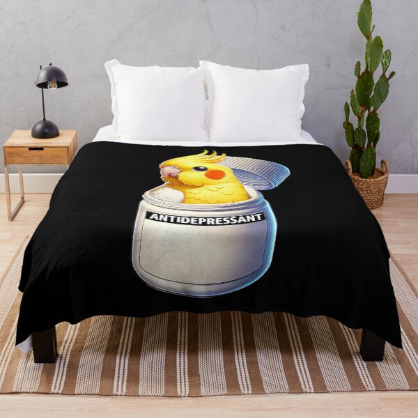 Item preview, Funny Antidepressant Yellow Cockatiel Parrot Lover Meme designed and sold by Kimberley King Art King Art.
