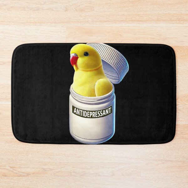 Item preview, Funny Antidepressant Yellow Ringneck Parakeet Parrot Lover Meme designed and sold by Kimberley King Art  King Art.