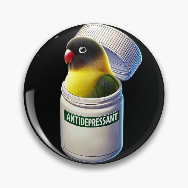 Item preview, Funny Antidepressant Yellow-collared Lovebird Parrot Lover Meme designed and sold by Kimberley King Art  King Art.