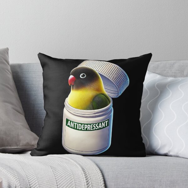 Item preview, Funny Antidepressant Yellow-collared Lovebird Parrot Lover Meme designed and sold by Kimberley King Art  King Art.