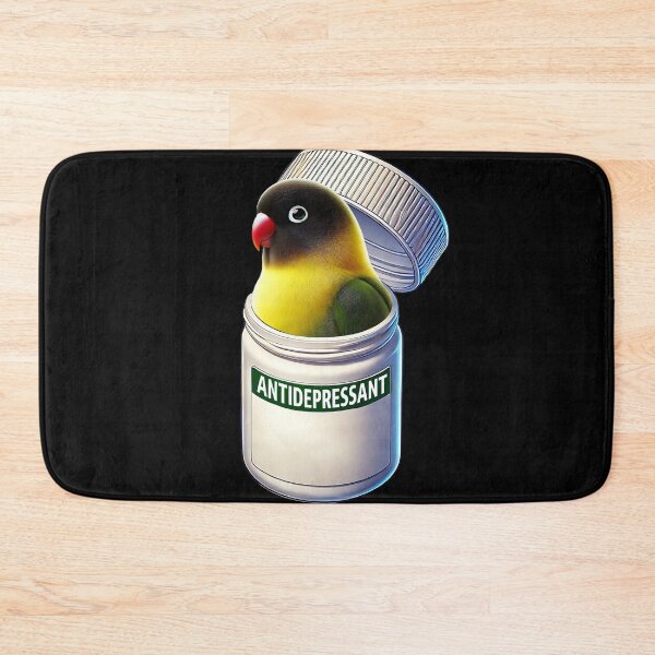 Item preview, Funny Antidepressant Yellow-collared Lovebird Parrot Lover Meme designed and sold by Kimberley King Art  King Art.