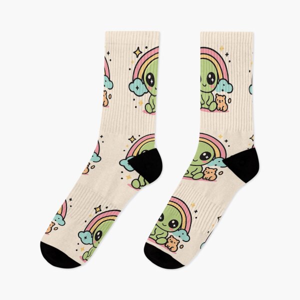 Item preview, Adorable Alien & Bear Buddy Tee The cutest cosmic duo under a pastel rainbow! designed and sold by Gallery-yuuna .