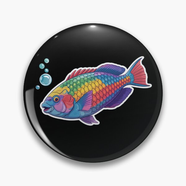 Item preview, Dynamic Rainbow Cute Parrotfish designed and sold by DamioPolArt.