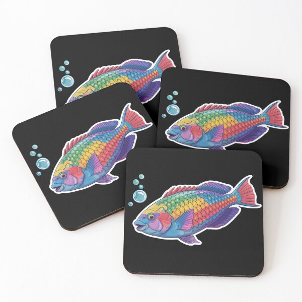 Item preview, Dynamic Rainbow Cute Parrotfish designed and sold by DamioPolArt.