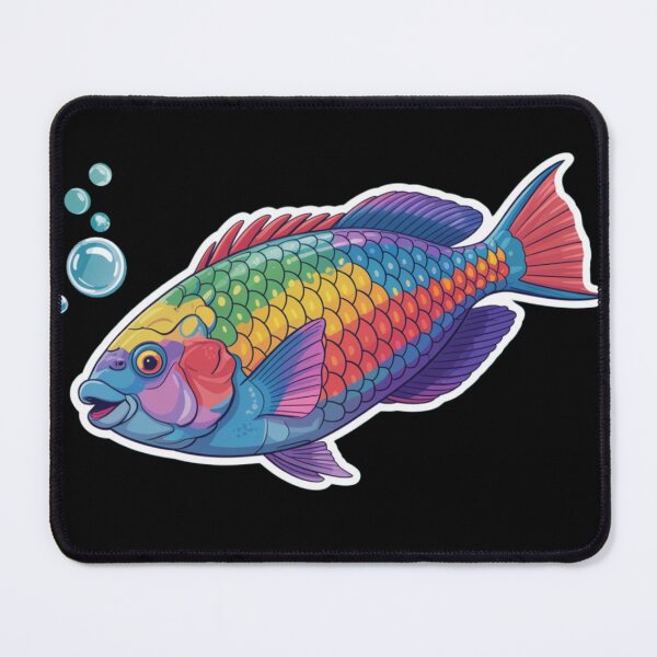 Item preview, Dynamic Rainbow Cute Parrotfish designed and sold by DamioPolArt.