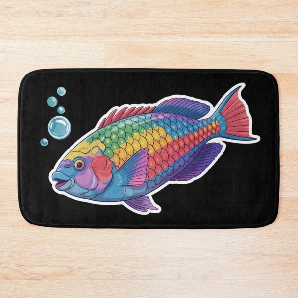 Item preview, Dynamic Rainbow Cute Parrotfish designed and sold by DamioPolArt.