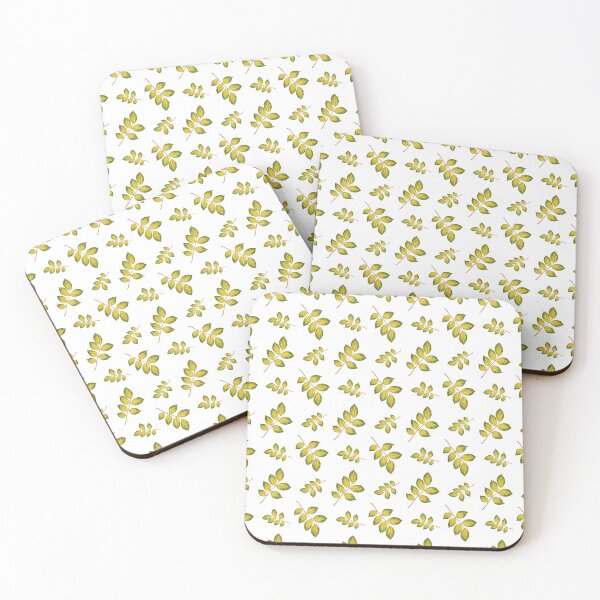 Item preview, Detailed pattern of green leaves on a white background showcasing vibrant nature elements throughout designed and sold by Ms. Iryna.