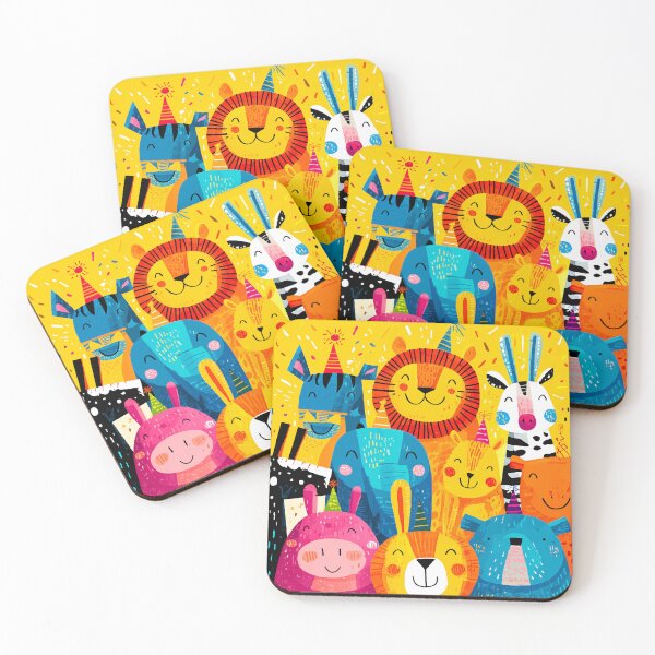 Item preview, Colorful Safari Animals – Jungle Friends Birthday Art designed and sold by Moss and Moon Studio.