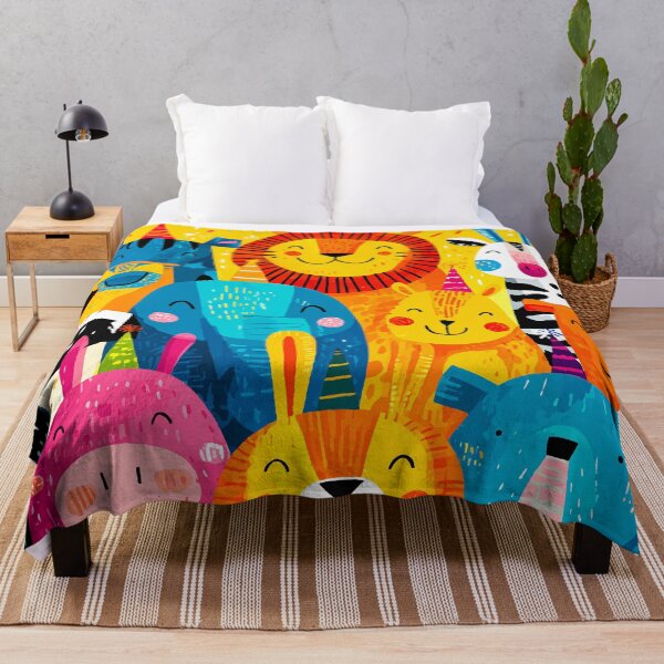Item preview, Colorful Safari Animals – Jungle Friends Birthday Art designed and sold by Moss and Moon Studio.