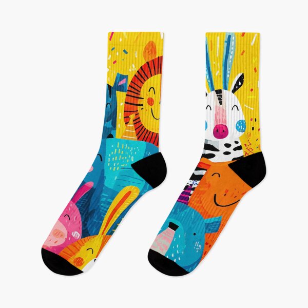 Item preview, Colorful Safari Animals – Jungle Friends Birthday Art designed and sold by Moss and Moon Studio.