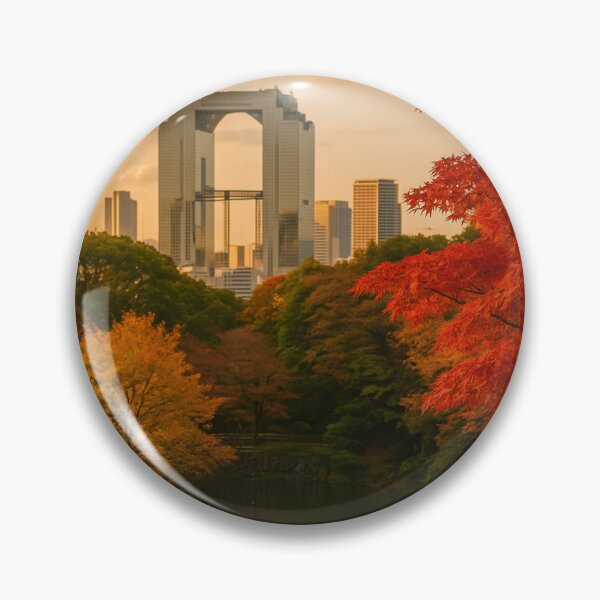 Item preview, Urban Autumn Oasis in Osaka, Japan – Umeda Sky Building & Fall Colors designed and sold by NihonKamonScape.