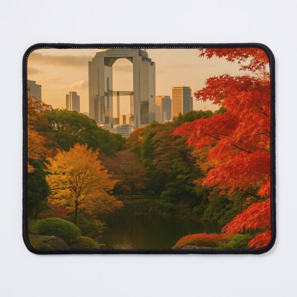 Item preview, Urban Autumn Oasis in Osaka, Japan – Umeda Sky Building & Fall Colors designed and sold by NihonKamonScape.