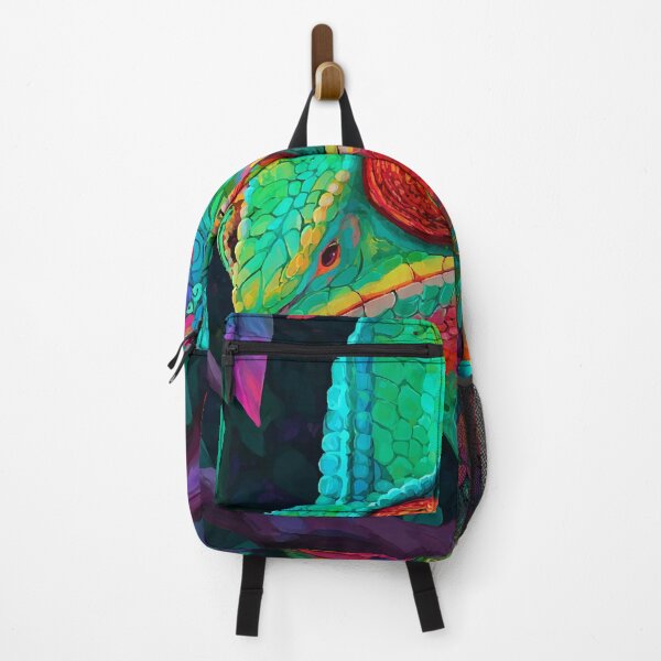 Item preview, Vibrant Chameleon – Psychedelic Jungle Lizard Art designed and sold by Moss and Moon Studio.