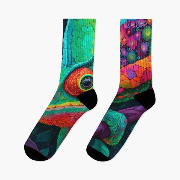 Item preview, Vibrant Chameleon – Psychedelic Jungle Lizard Art designed and sold by Moss and Moon Studio.