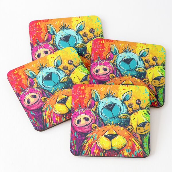 Item preview, Colorful Safari Animals – Jungle Friends Birthday Art designed and sold by Moss and Moon Studio.