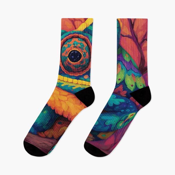 Item preview, Vibrant Chameleon – Psychedelic Jungle Lizard Art designed and sold by Moss and Moon Studio.
