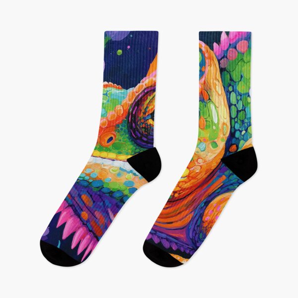 Item preview, Vibrant Chameleon – Psychedelic Jungle Lizard Art designed and sold by Moss and Moon Studio.