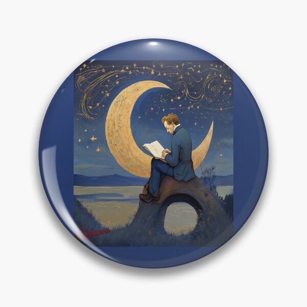 Item preview, "Leopardi's Dream: Poetic Contemplation on a Crescent Moon" designed and sold by Artisticanvas.