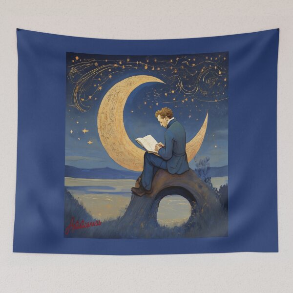 Item preview, "Leopardi's Dream: Poetic Contemplation on a Crescent Moon" designed and sold by Artisticanvas.