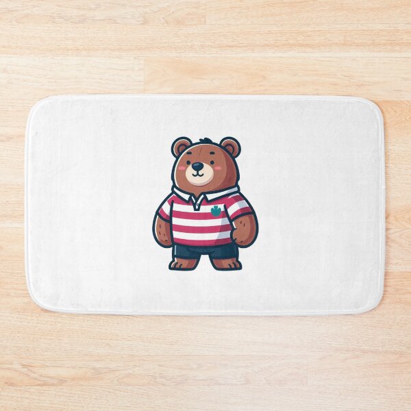 Item preview, Proud Cartoon Bear in Rugby Shirt – Sporty Animal Design designed and sold by Confuzz1ed.