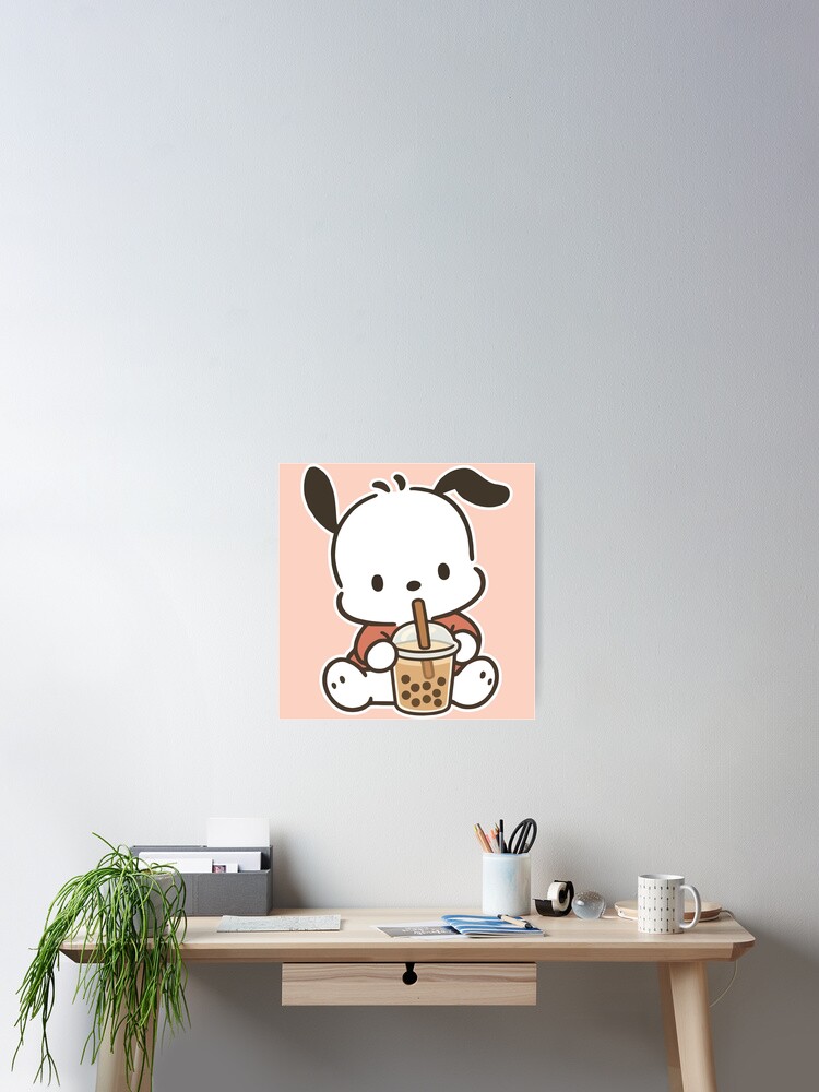 Pochacco Drinking Bubble Tea - FAN ART Poster