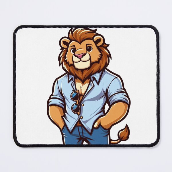 Item preview, Stylish Cartoon Lion in Summer Shirt – Confident Animal Vibe designed and sold by Confuzz1ed.