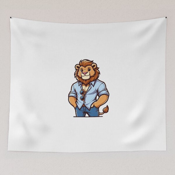 Item preview, Stylish Cartoon Lion in Summer Shirt – Confident Animal Vibe designed and sold by Confuzz1ed.