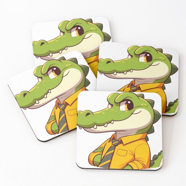 Item preview, Smirking Cartoon Crocodile in Yellow Shirt – Funny Animal Charm designed and sold by Confuzz1ed.
