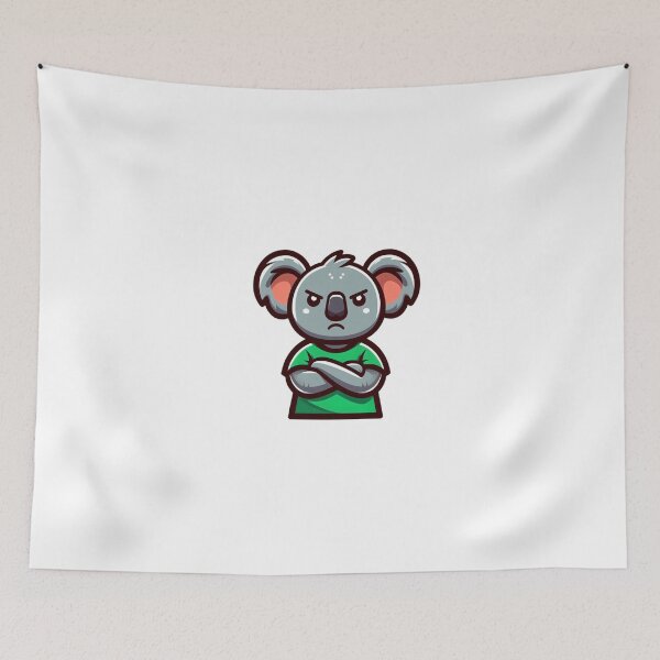 Item preview, Unimpressed Cartoon Koala in Green Shirt – Funny Animal Mood designed and sold by Confuzz1ed.