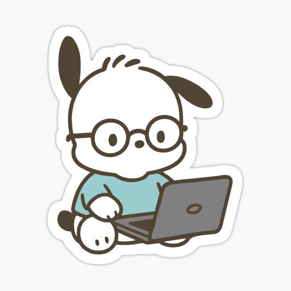 Item preview, Pochacco on Laptop designed and sold by Lizscorpio.