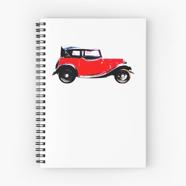 Item preview, Morris 8 vintage 1930s British classic car side view bold red designed and sold by soitwouldseem.