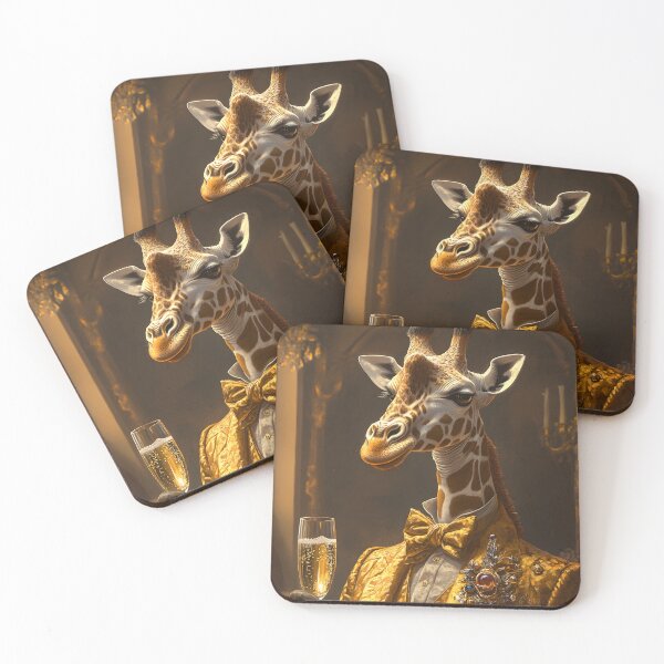 Item preview, Regal Giraffe in Formal Attire with Champagne Glass designed and sold by Artessie.