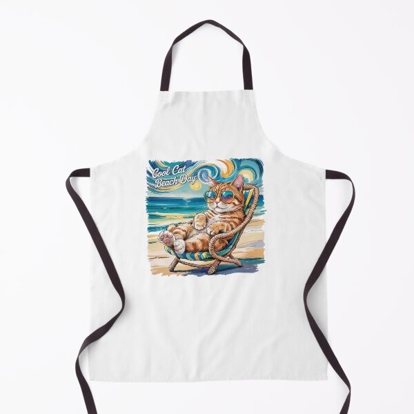 Item preview, Modern Trendy Funny Cool Cat Lounging On A Beach Chair designed and sold by SOUFIANE1991.
