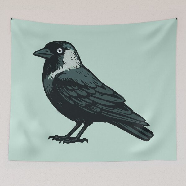 Item preview, Western jackdaw illustration designed and sold by Bwiselizzy.
