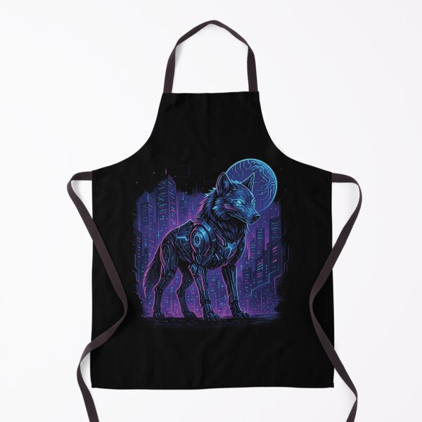 Item preview, Cyberpunk Wolf in Futuristic Neon City designed and sold by Romeo Fashion.